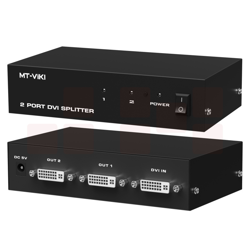 迈拓维矩MT-DV2H 高清dvi分配器1进2出一分二电脑显示器分屏器1080p