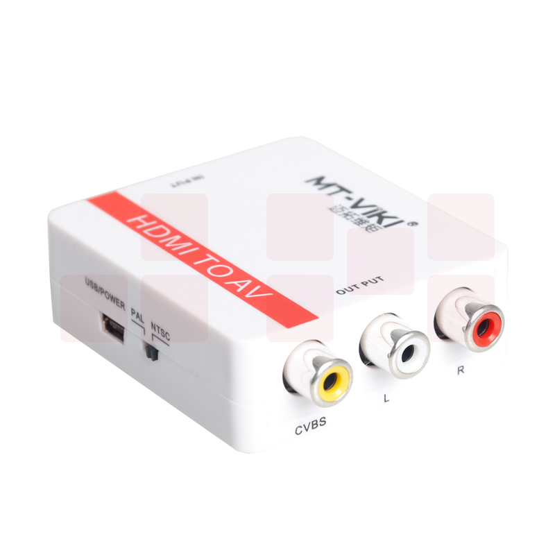 迈拓维矩 MT-H-AV03 HDMI转莲花视频高清1080P音视频转换器红白