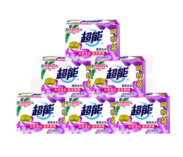 超能 衣物清洁 肥皂 200g*2块*6组 海风椰果 洗衣皂