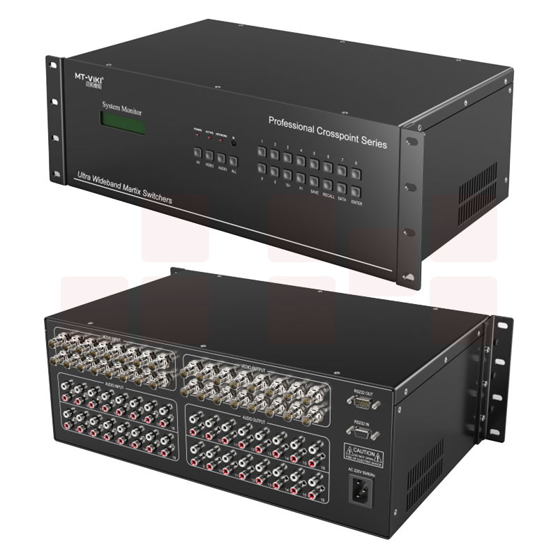 迈拓维矩MT-AV1616 av矩阵16进16出切换器高清监控音频视频矩阵主机