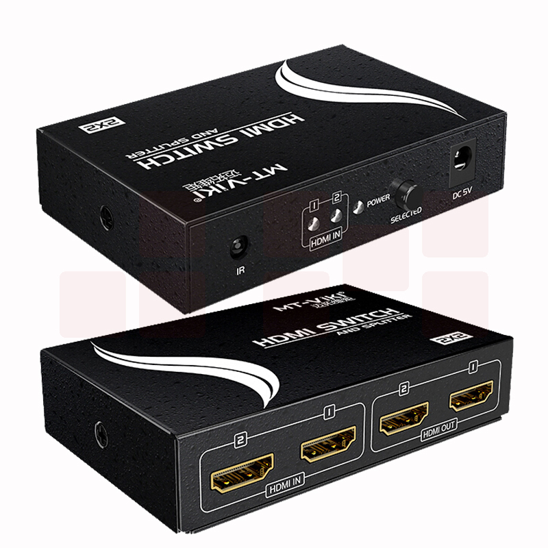 迈拓维矩MT-HD2-2 hdmi切换分配器2进2出一拖二高清音视频共享二分二