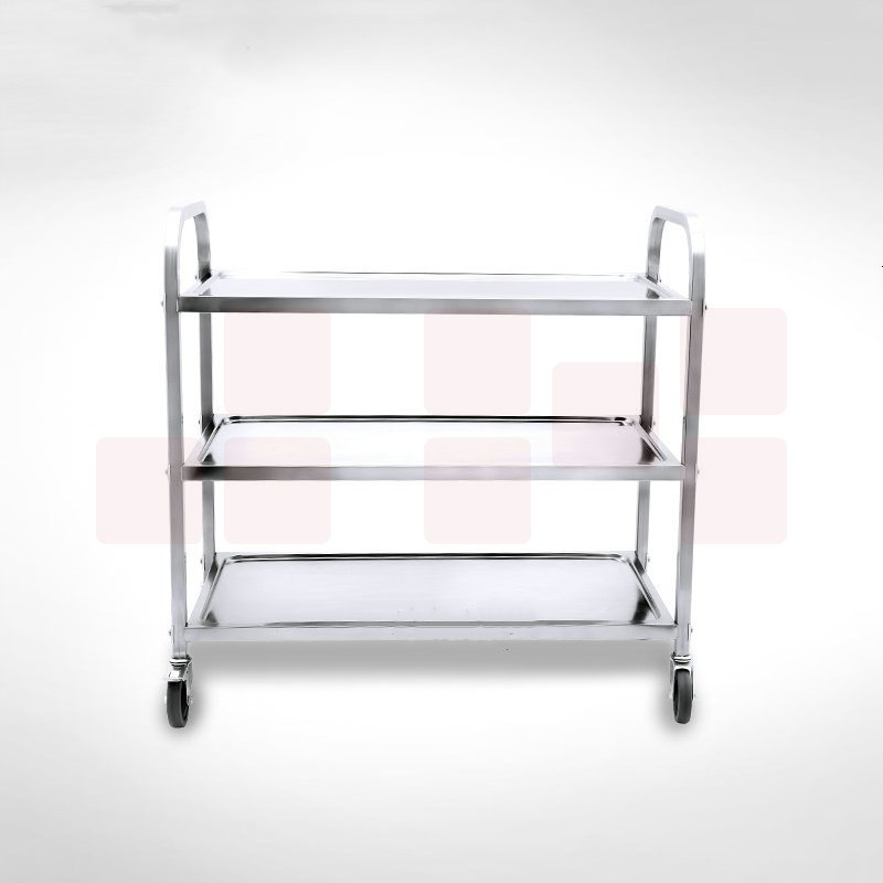 会汕（HS）不锈钢餐车   850mm*450mm*900mm  加厚不锈钢餐车（三层）