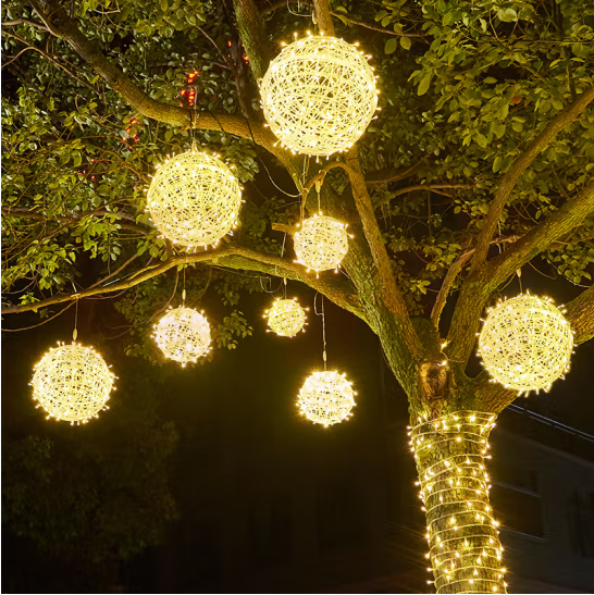 树灯 挂灯 led彩灯 藤球灯  300mm暖色  货号：JC