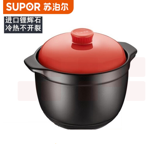 苏泊尔（SUPOR）砂锅 炖锅 陶瓷煲 耐高温汤锅 怡悦系列陶瓷煲胭脂红EB60CAT01 6.0L（4-8人适用） 货号：TXH
