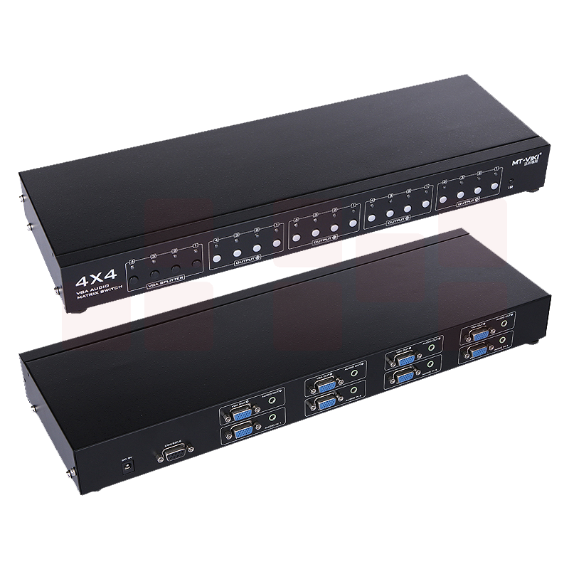 迈拓维矩MT-VT414 4口 vga矩阵切换器4进4出音频视频高清监控矩阵切换器