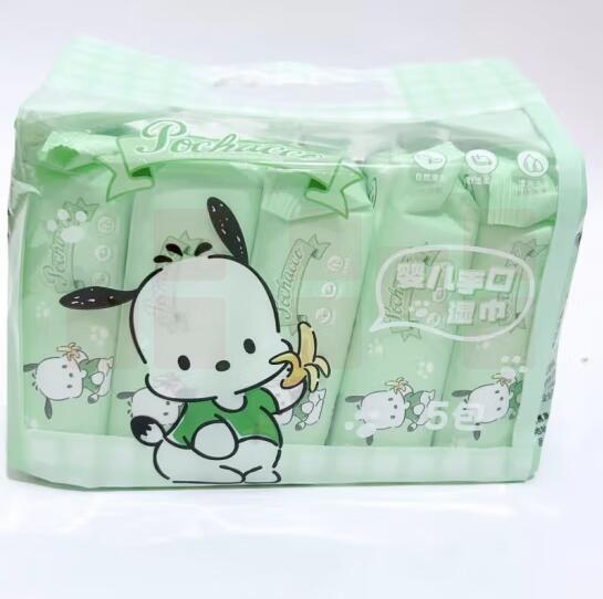 帕恰狗湿巾 随身便携小包湿纸巾  儿童一次性手口清洁湿巾  10包/提  货号：LJ