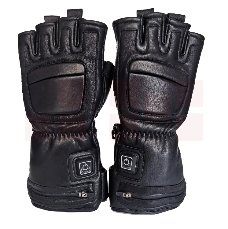 益隆天祥 半指加强版 热能手套  半指型皮手套 3挡加热