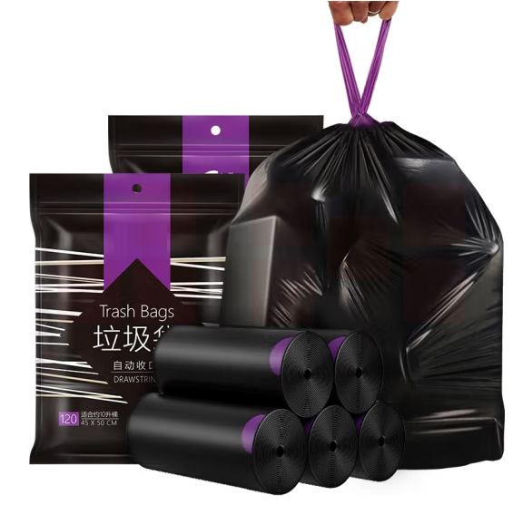 自动收口垃圾袋 家用抽绳手提式垃圾袋   45*50cm   货号：YC