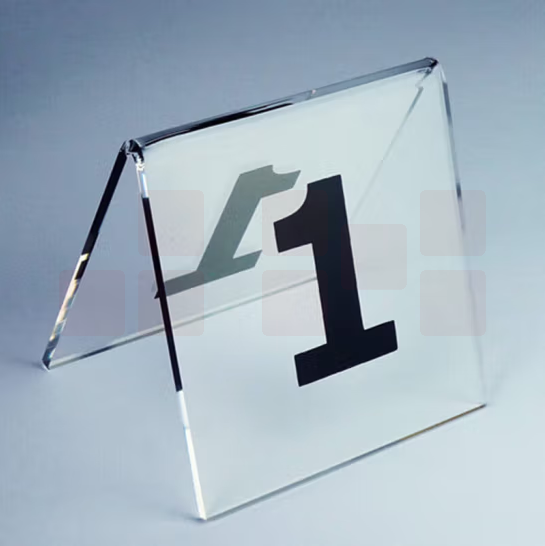 亚克力三角桌号牌餐桌号码牌数字牌台 80*80*65mm  货号：JC