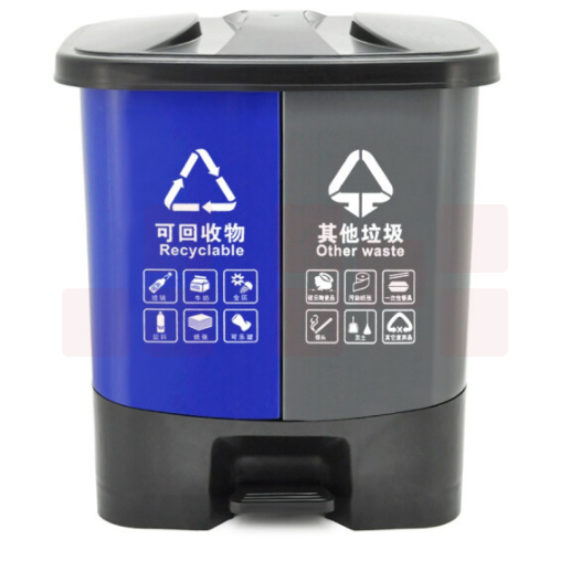 巨联 60升分类垃圾桶 脚踏双桶（单桶容量30升）510*430*600