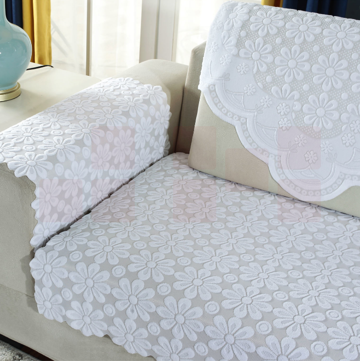 布艺沙发垫 简约沙发巾 纯白 90*120cm  货号：JC