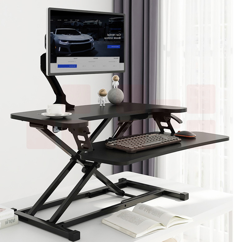 乐歌（Loctek）MX1  站立办公升降台笔记本显示器增高台 黑色
