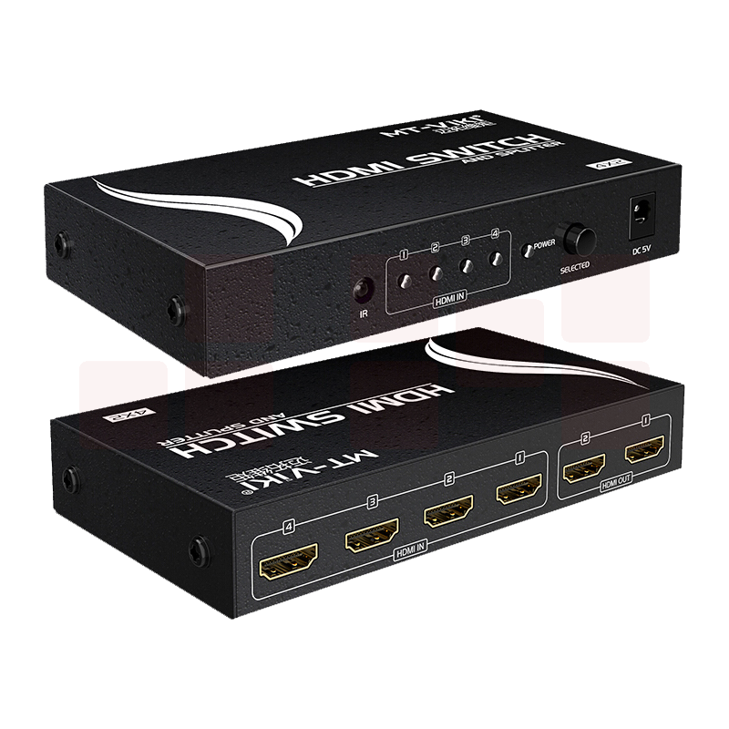 迈拓维矩（MT-viki） HD4x2 4进2出HDMI矩阵切换器高清信号分配器 遥控 带音频分离