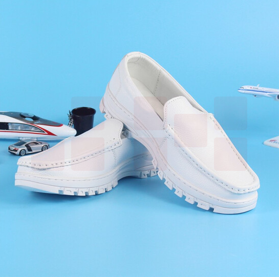 绯樱 309 男款护士鞋软底舒适透气深口低帮平底真牛皮一脚蹬38~46码