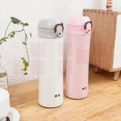 晨光（M&G）ARC92587轻奢轻量弹扣保温杯460ml大容量商务杯白粉蓝颜色随机