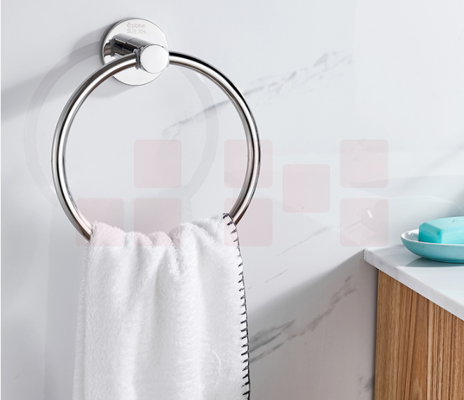 太空铝毛巾环浴室圆形毛巾  直径17cm