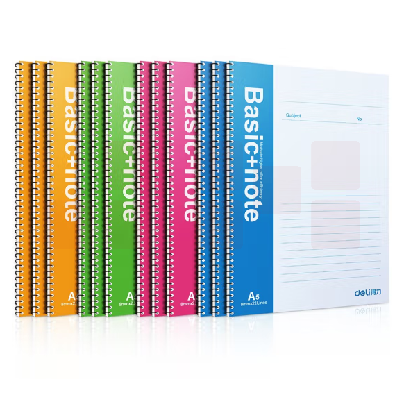 得力 A5螺旋本50张 活页本记事本12本装 7682