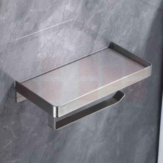 卫生间纸巾盒 免打孔304不锈钢卷纸架   货号：JC