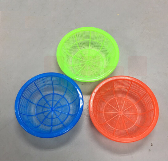 圆形塑料篮子 塑料筐 沥水篮 水果篮 收纳筐  直径17 高度6cm  货号：LJ
