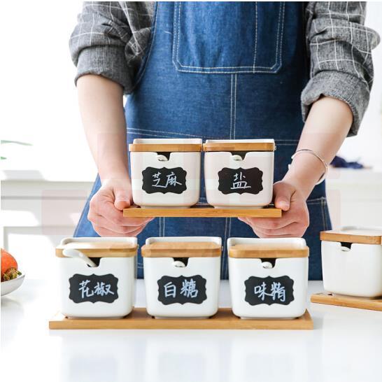 日式创意陶瓷调味罐  厨房家用调味瓶套装 三个装