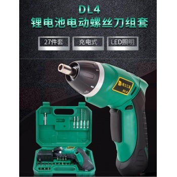 得力工具 DL4 锂电池电动螺丝刀组套 电动螺丝刀充电式家用小型电动起子