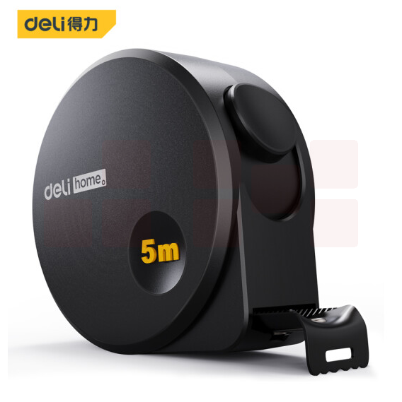 得力 5m硅胶钢卷尺盒尺伸缩尺钢尺测量工具5mx19mm HT8519