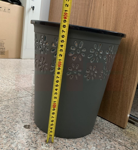 优质加厚家用厨房客厅卫生间办公室无盖垃圾筒纸篓 高28cm直径26cm