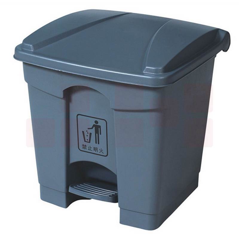 白云45L户外脚踏板式垃圾桶长方形灰色塑料垃圾筒410*398*600mm(个)