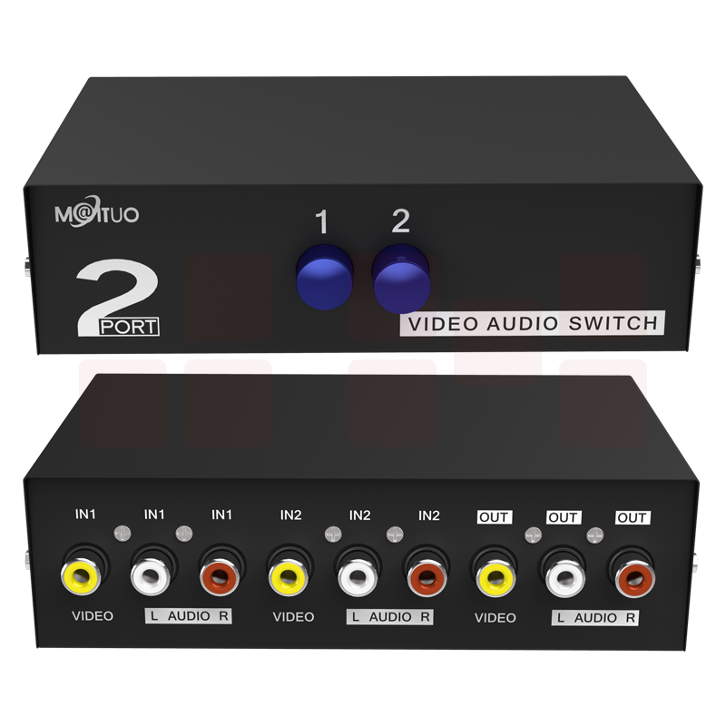 迈拓维矩MT-231AV av切换器2进1出视频切换器二进一出音频信号切换器