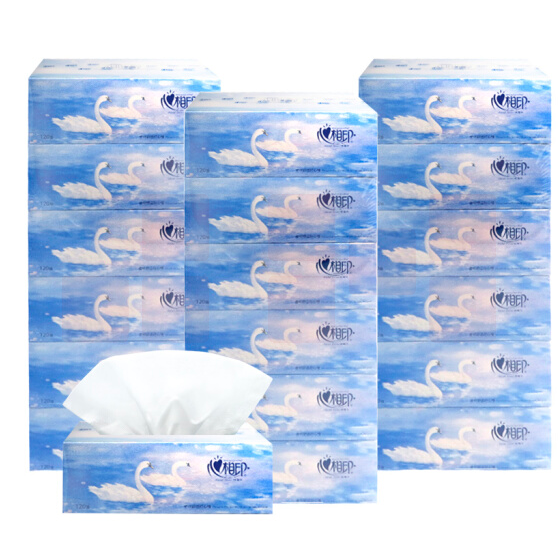 心相印 K120 抽纸硬盒装面巾纸 双层120抽*6盒/提*8提/箱 190mm*210mm(48盒)