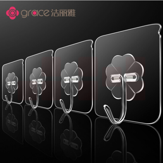 洁丽雅 6*6cm 挂钩 粘胶贴墙壁无痕挂钩20个装