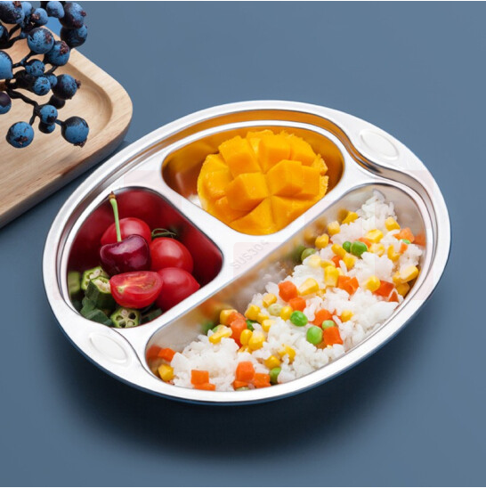 美厨 304不锈钢餐盘饭盒碗 加厚分格餐盘 大嘴猴系列 MCFT707