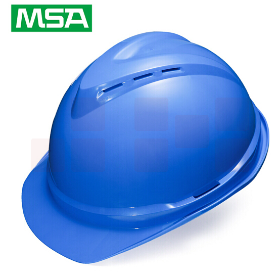 梅思安 V-Gard500 PE 豪华型透气安全帽(蓝色）10146615
