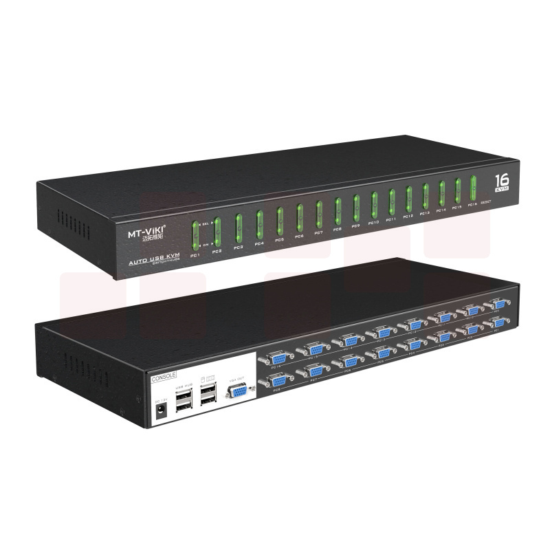 迈拓维矩MT-1601VK 工业级kvm切换器16进1出自动16口OSD显示器电脑vga
