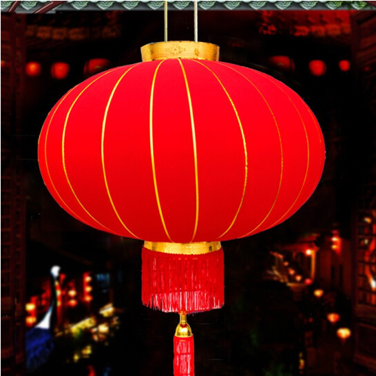 春节灯笼 新年装饰  春节装饰 绒布大红灯笼  1.2米