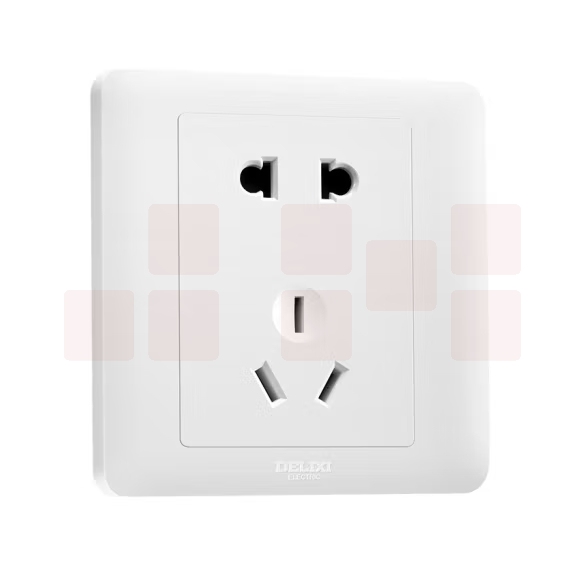 德力西 五孔插座 86墙壁插座10A 10只/盒