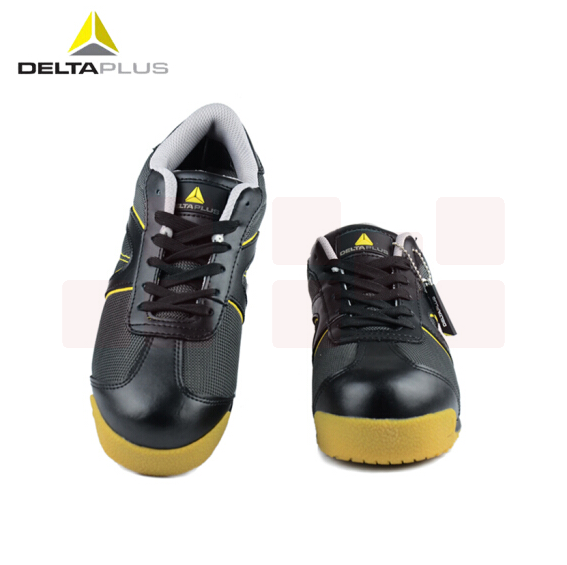 代尔塔 301341 防砸防刺穿牛筋外底防滑透气劳保鞋 黑色