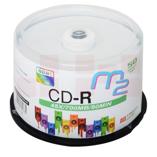 麦克赛尔 CD-R光盘 50片装 空白光盘 M2系列48速700M 桶装