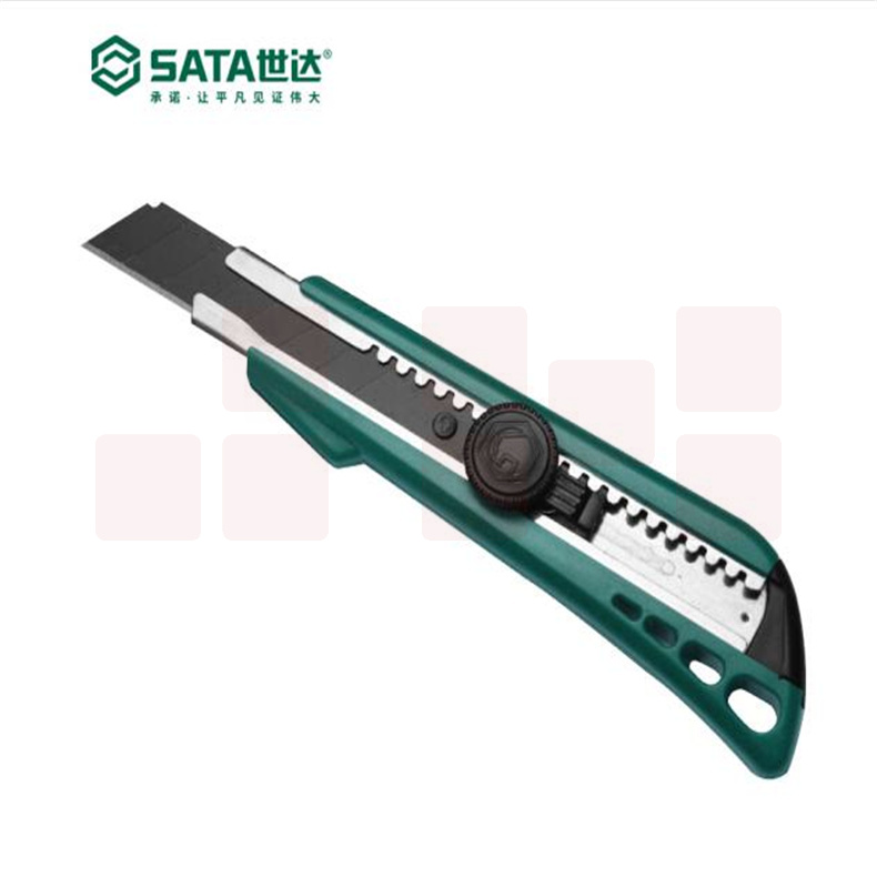 世达（SATA）塑柄旋钮美工刀8节18x100MM    93429