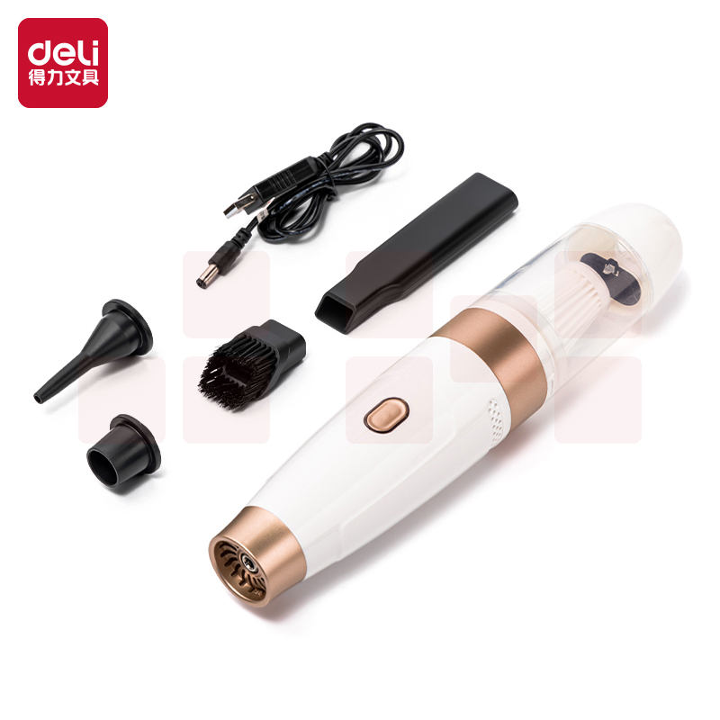 得力 大吸力无线手持桌面吸尘器 键盘汽车缝隙清洁器TQ103 米色