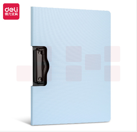 得力5011 板夹 A4横式折页文件夹 325*242*11mm浅蓝