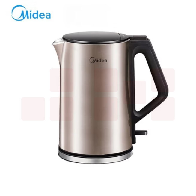 美的 HJ1510A电热水壶 1.5L烧水壶双钢防烫防干烧热水壶304不锈钢