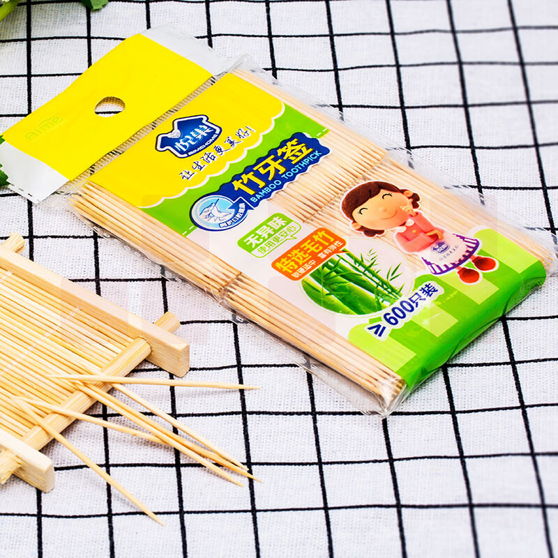 悦巢优惠装竹牙签 水果叉子 剔牙棒 600支/袋