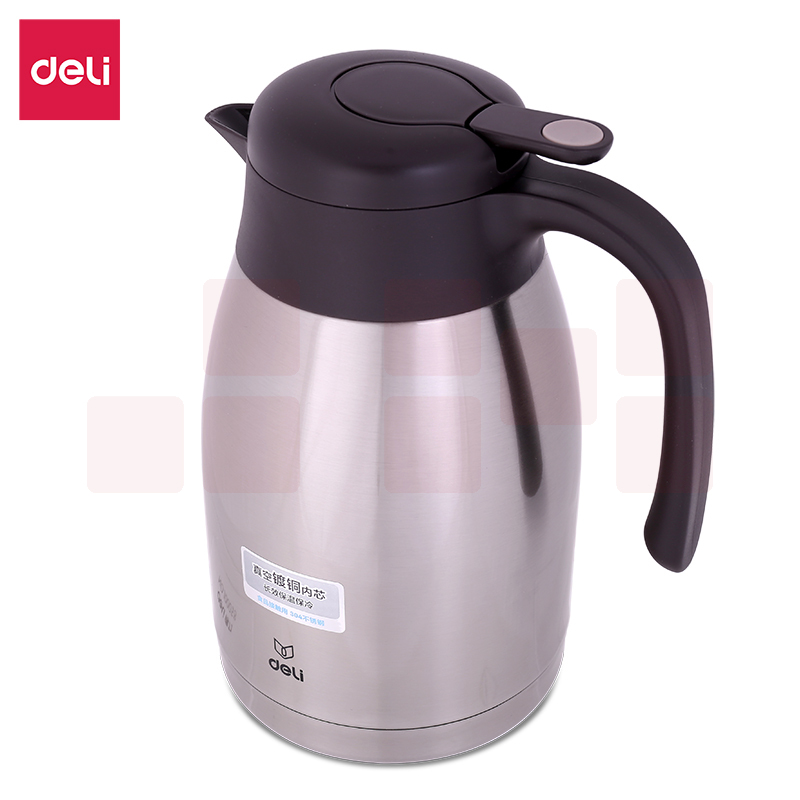 得力1.5L 保温壶不锈钢真空保温(本色)17754