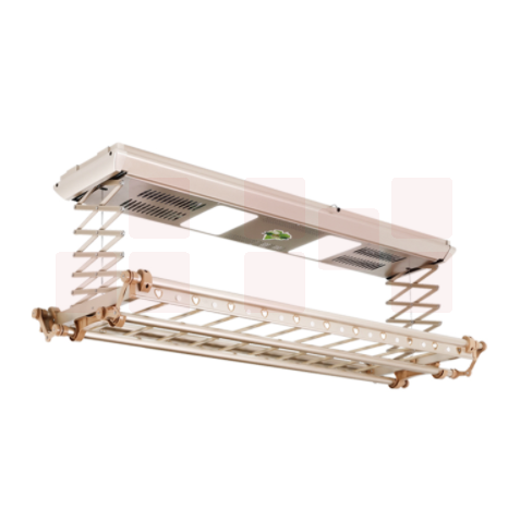 居多彩 电动晾衣架 阳台智能晾衣机 无线遥控升降 语音控制 风干烘干 紫外线杀菌 伸缩晾衣杆 LED照明（香槟色）上门安装