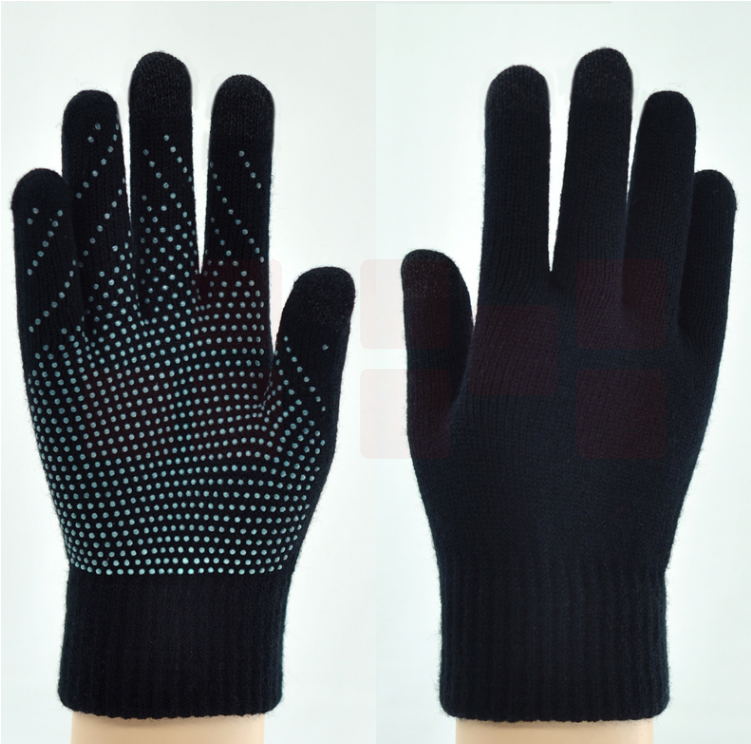 触屏手套  防滑工作劳动胶点手套  冬季加绒保暖手套