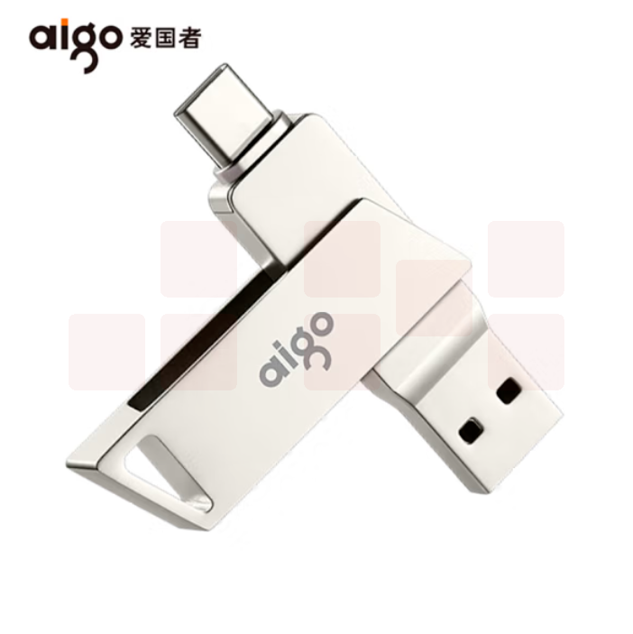 爱国者 32GB Type-C USB3.1 手机U盘 U350 银色 双接口手机电脑两用