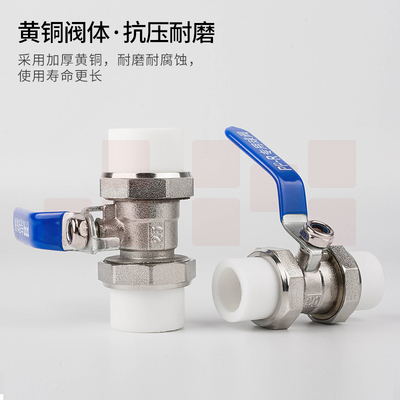 安利达 	63   PPR等径双活接铜球阀