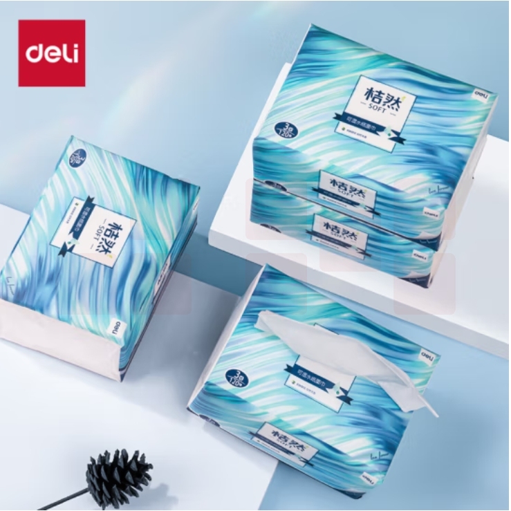 得力桔然soft系列 抽纸软抽3层120抽 面巾纸 MR3120-01(包)