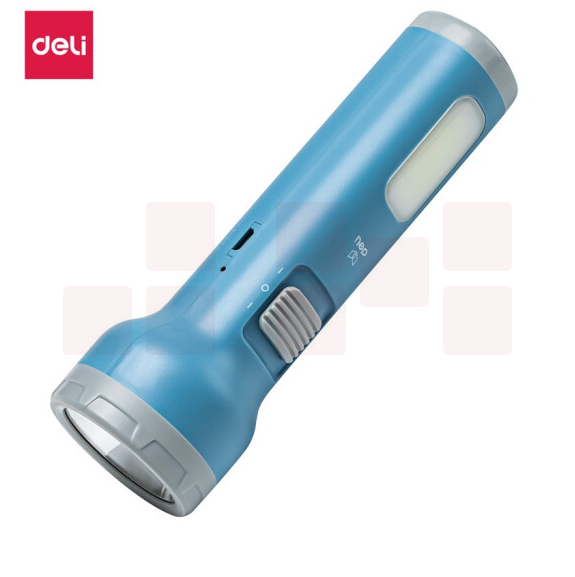 得力（deli）3662A led强光手电筒 直充电式远射 家用户外骑行应急灯 蓝色  货号：YC